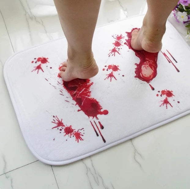Tapis salle de bain sang