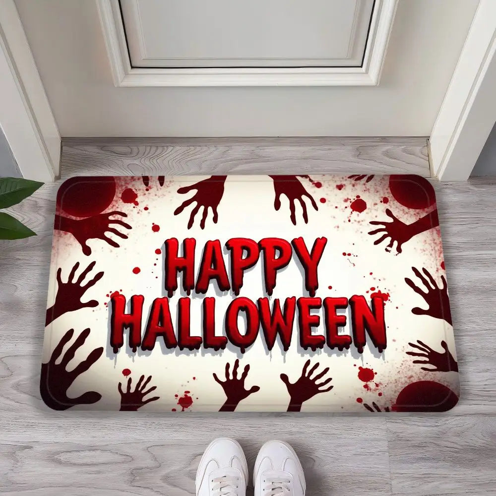 Tapis salle de bain sang happy halloween
