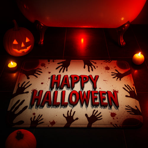 Tapis salle de bain sang  rouge 