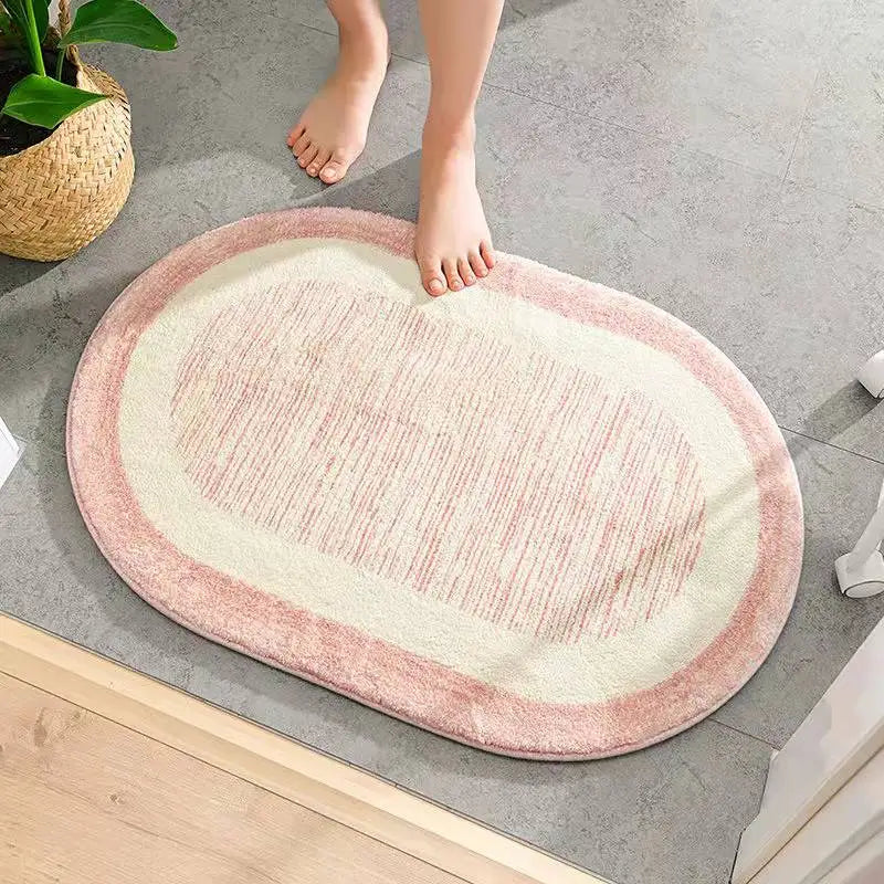 Tapis salle de bain tendance rose