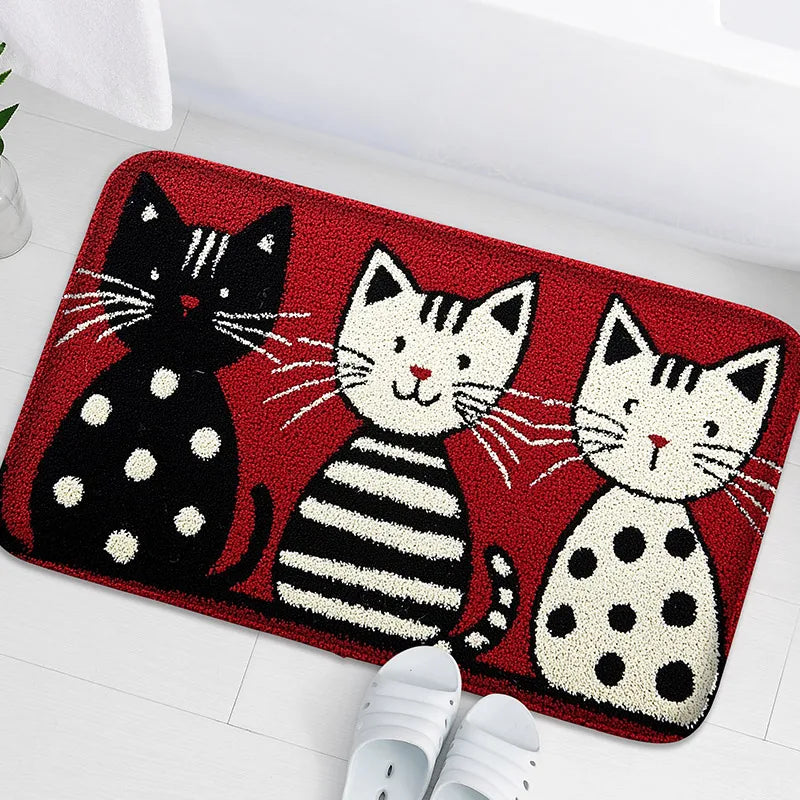 tapis de bain animaux chats noir