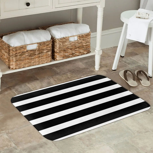 tapis de bain noir et blanc