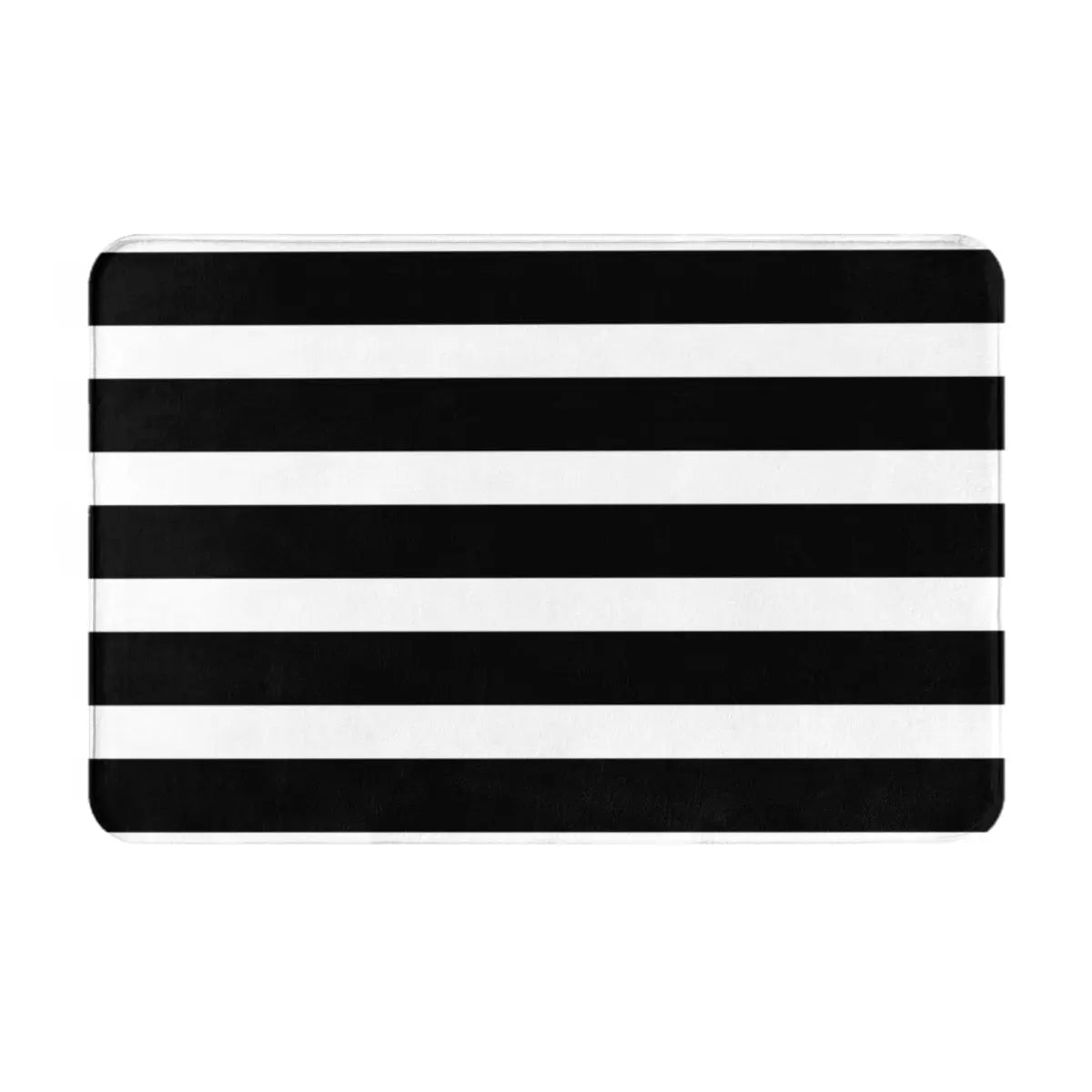 tapis de bain noir et blanc motif