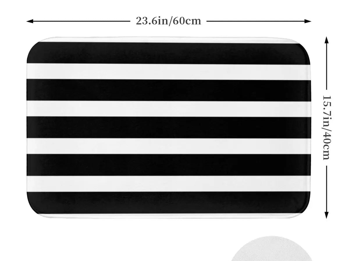 tapis de bain noir et blanc taille