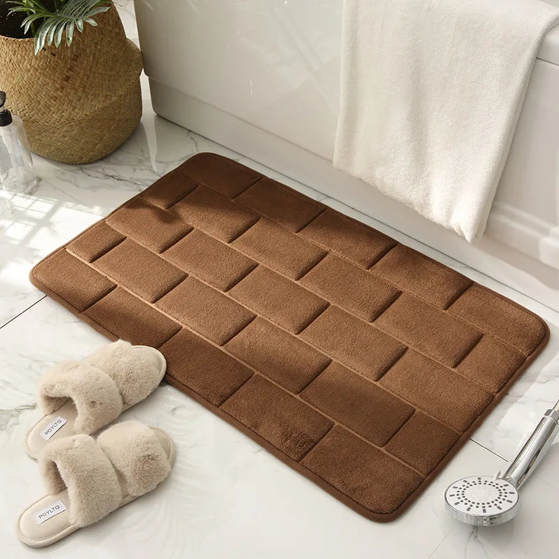 tapis salle de bain contemporain marron