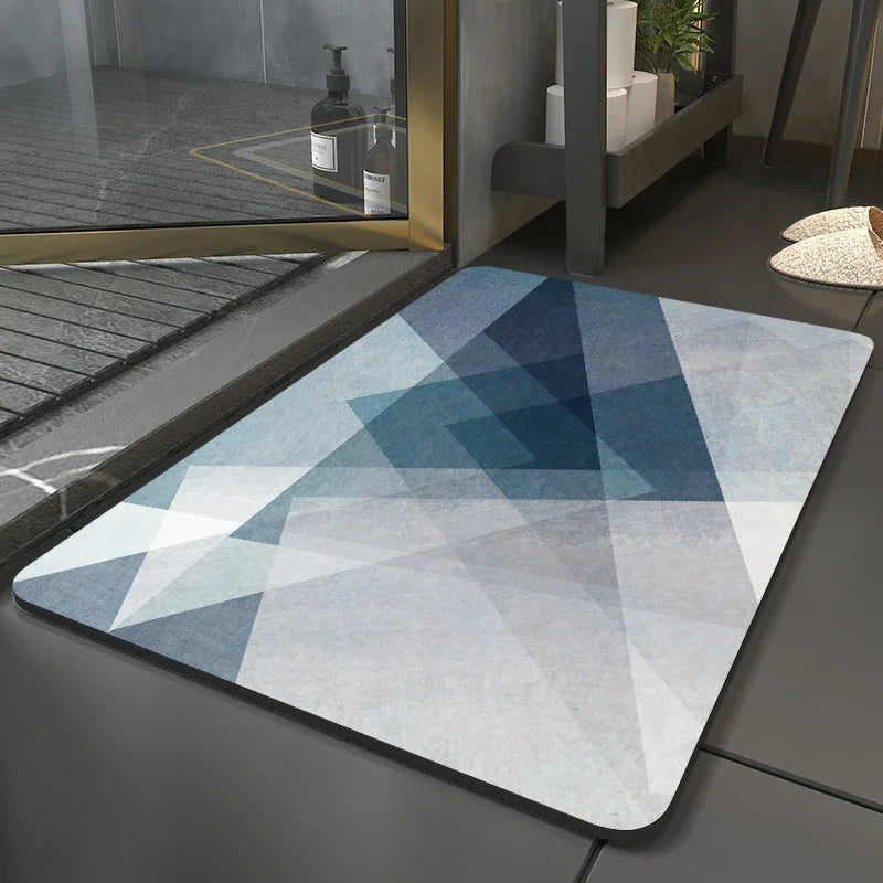 tapis salle de bain luxe bleu