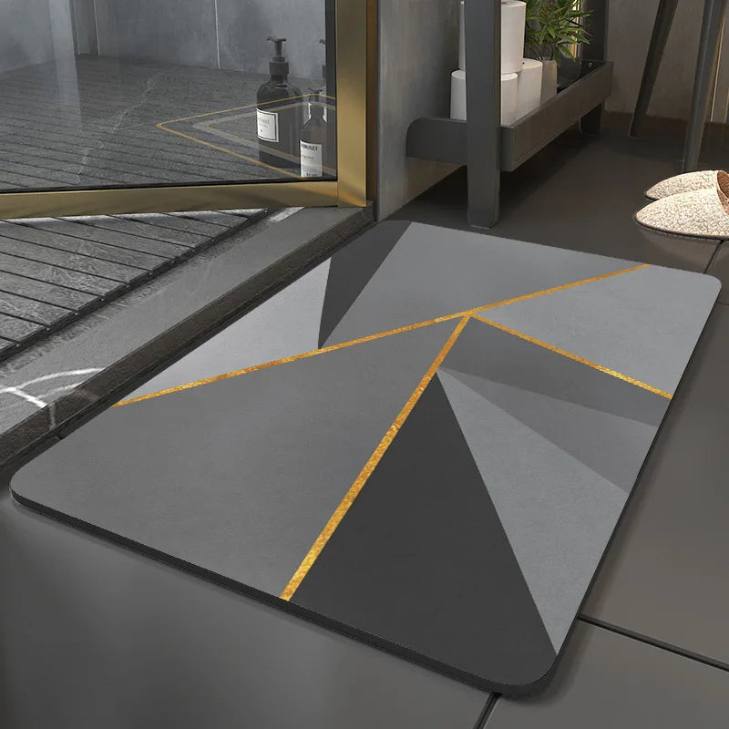 tapis salle de bain luxe doré