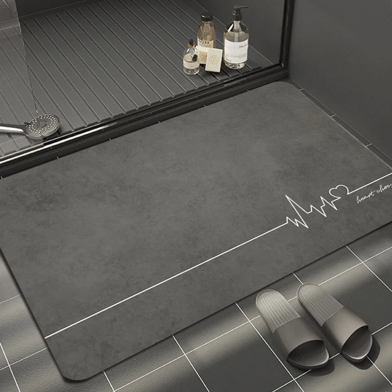 tapis salle de bain luxe gris foncé