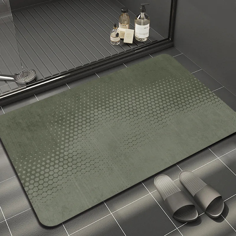 tapis salle de bain luxe vert