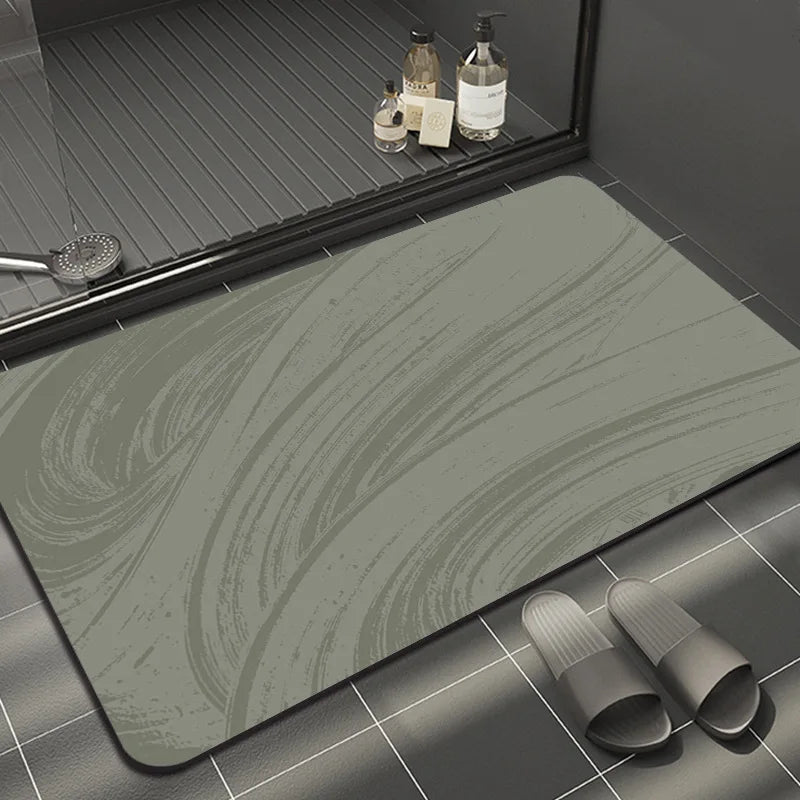 tapis salle de bain luxe vert lavande